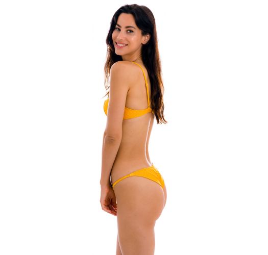Bikini sfacciato giallo testurizzato con reggiseno a balconcino - SET EDEN-PEQUI BALCONET CHEEKY-FIXA