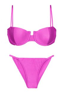 Bikini balconette cheeky de estilo texturizado rosa - SET EDEN-PINK BALCONET CHEEKY-FIXA