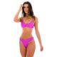 Verstellbarer Bustier-Bikini magentafarben texturiert - SET EDEN-PINK BRALETTE RIO-COS