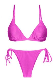 Brazilian Bikini mit Seitenschnüren magentafarben texturiert - SET EDEN-PINK TRI-FIXO IBIZA