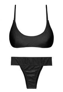 Schwarzer texturierter verstellbarer Bustier-Bikini - SET EDEN-PRETO BRALETTE RIO-COS