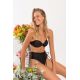 SET SHIMMER-BLACK TWIST BELTED-HIGH-WAIST