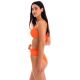 Orange textured high waist bikini with twisted rope - SET ST-TROPEZ-TANGERINA RETO HOTPANT-HIGH
