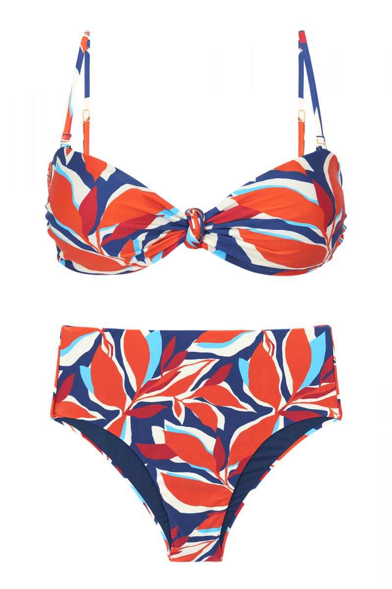SET LEAVES BANDEAU-JOY HOTPANTS