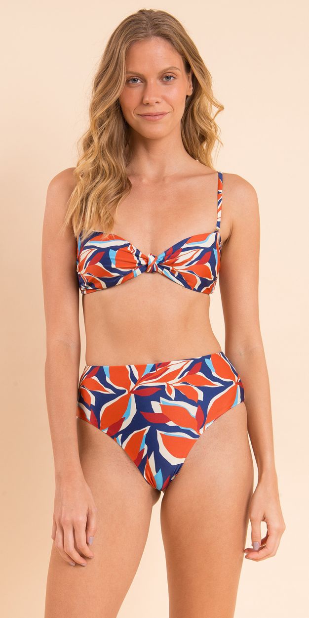 SET LEAVES BANDEAU-JOY HOTPANTS