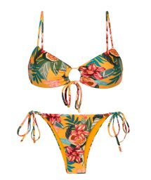 Orange & yellow floral tie-up Brazilian bikini - SET LIS MILA IBIZA