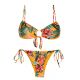 Bikini brassire  nouer devant jaune orang  fleurs - SET LIS MILA IBIZA