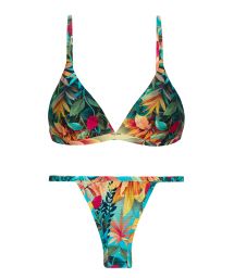Brazilian bikini with adjustable top and tropical pattern - SET PARADISE TRI-FIXO CALIFORNIA