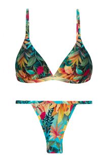 Brazilian bikini with adjustable top and tropical pattern - SET PARADISE TRI-FIXO CALIFORNIA