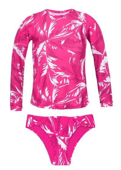 SET PINK-PALMS RASH-GUARD MEL