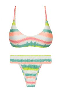 Bustier-Bikini verstellbar, Tie-Dye-Print gestreift - SET REVELRY BRALETTE RIO-COS