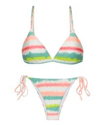 Tie-dye stripe side-tie Brazilian bikini - SET REVELRY TRI-FIXO IBIZA