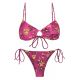 Bikini allacciato davanti slip con lacci rosa e stampa di leopardo - SET ROAR-PINK MILA IBIZA