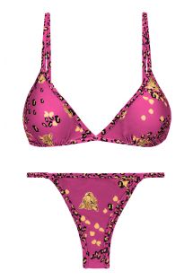 Braziliaanse bikini met smalle zijbandjes en roze luipaardprint - SET ROAR-PINK TRI-FIXO CALIFORNIA