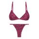 Pink  Brazilian bikini with thin sides and leopard pattern - SET ROAR-PINK TRI-FIXO CALIFORNIA