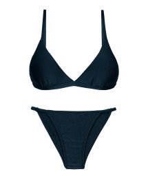 Iridescent midnight blue cheeky Brazilian bikini with thin sides - SET SHARK TRI-FIXO CHEEKY-FIXA
