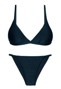 Bikini brasileño atrevido azul medianoche iridiscente con lados finos - SET SHARK TRI-FIXO CHEEKY-FIXA
