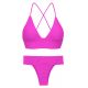Bikini bralette spalline incrociate schiena rosa magenta - SET ST-TROPEZ-PINK TRI-COS RIO-COS