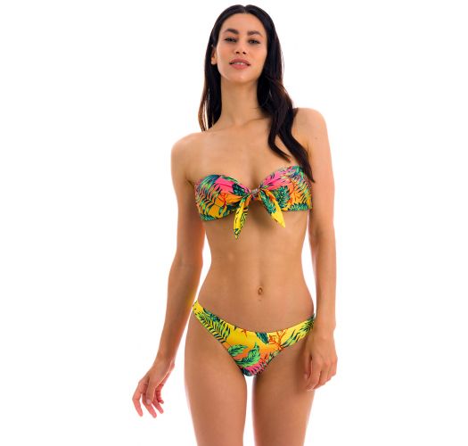Bandeau-Bikini mit Frontknoten und Tropenprint - SET SUN-SATION BANDEAU-NO NICE