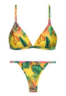 Multicolored tropical fixed Brazilian bikini with adjustable top - SET SUN-SATION TRI-FIXO CALIFORNIA