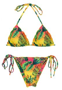 Multicolored tropical scrunch bikini with wavy edges - SET SUN-SATION TRI FRUFRU