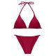 Bikini brasiliano sfacciato rosso rubino, triangolo a tendina e slip fisso a strisce sottili sui fianchi - SET UV-DESEJO TRI-INV CHEEKY-FIXA