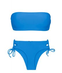 Blue bandeau bikini with double sides tie - SET UV-ENSEADA BANDEAU-RETO MADRID