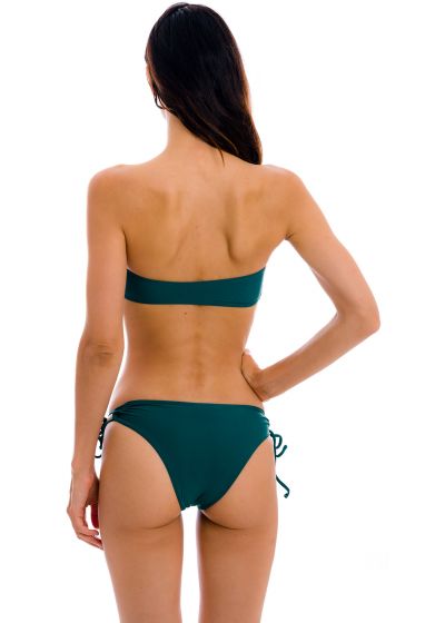 Dark green bandeau bikini with double sides tie - SET UV-GALAPAGOS BANDEAU-RETO MADRID
