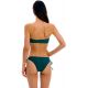 Bikini a fascia verde scuro vita alta con laccetti doppi - SET UV-GALAPAGOS BANDEAU-RETO MADRID