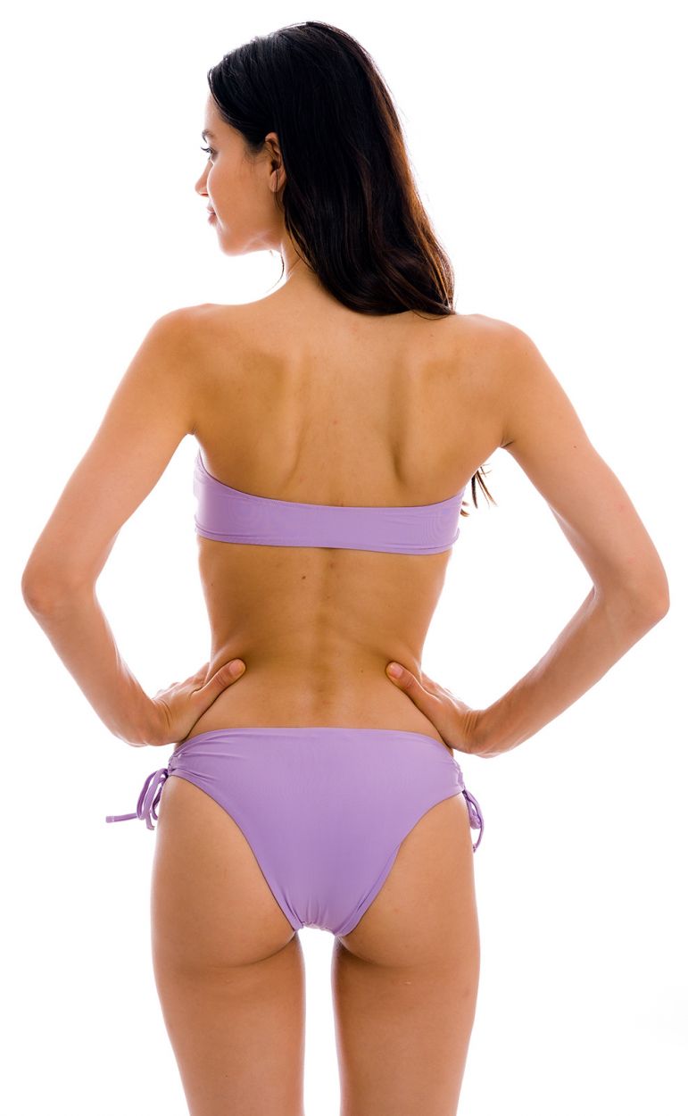 Lilac bandeau pull-on bikini with double side tie bottom - SET UV-HARMONIA BANDEAU-RETO MADRID