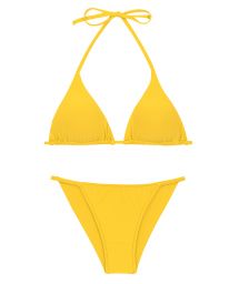 Bikini brésilien cheeky jaune côtés fins et haut triangle - SET UV-MELON TRI-INV CHEEKY-FIXA