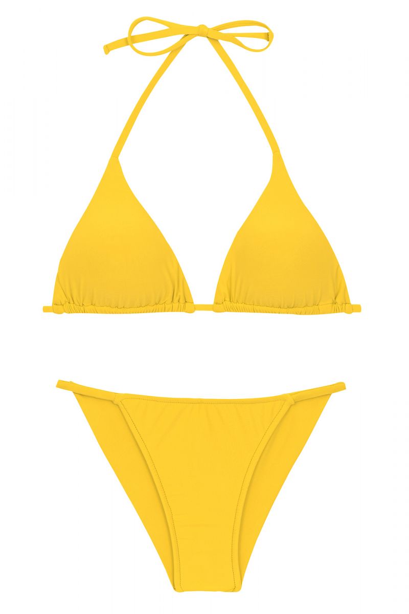 Yellow cheeky Brazilian bikini with slim sides - SET UV-MELON TRI-INV CHEEKY-FIXA