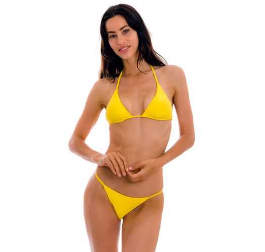Żółte brazylijskie bikini z trójkątnym topem - SET UV-MELON TRI-INV CHEEKY-FIXA