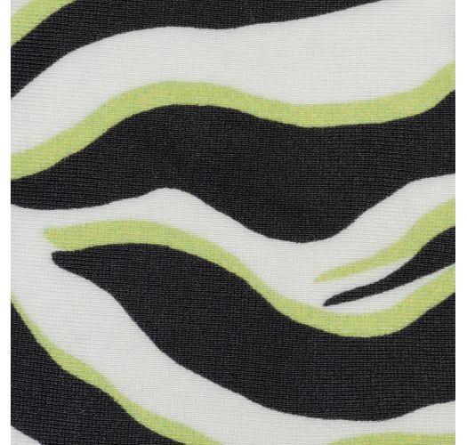 Black & white tiger print high-leg bikini bottom - BOTTOM WILD-BLACK HIGH-LEG