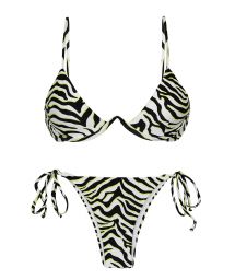 Black & white tabby V-underwired bikini - SET WILD-BLACK TRI-ARO IBIZA