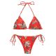 Bikini brasiliano lacci laterali rosso e stampa floreale - SET WILDFLOWERS TRI-ROL IBIZA