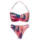 Pink & blue Brazilian fixed scrunch bikini - SET YUCCA BANDEAU-PLI NICE