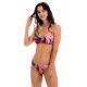 Pink & blue Brazilian fixed scrunch bikini - SET YUCCA BANDEAU-PLI NICE