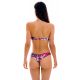 Pink & blue Brazilian fixed scrunch bikini - SET YUCCA BANDEAU-PLI NICE