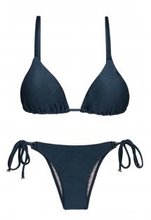 bikini Iridescent navy top with straight straps - SHARK INVISIBLE