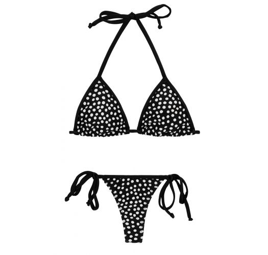 Ongekend Navy Side-tie String Bikini In White Polka Dot Print - Triangulo RS-96