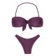 Iridescent purple high-leg bikini with bandeau top - VIENA BANDEAU