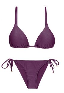 Połyskujące fioletowe wiązane bikini typu scrunch - VIENA INV COMFORT