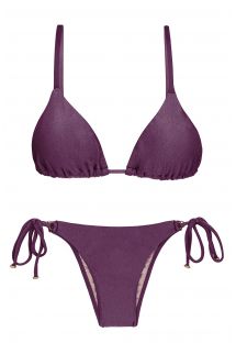 Accessorized iridescent purple Brazilian bikini - VIENA INVISIBLE