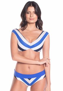 Bikini reversibile a righe blu klein con crop top - AURORA EPOQUE