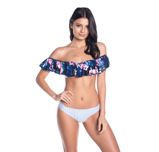 BBS X SAHA - bikini spalle scoperte a fascia floreale - CUMBIA FLORAL NIGHT