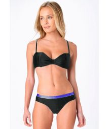 Bikini brésilien cheeky fixe noir/violet - FIXED INTIMATES BLACK