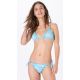 Himmelblauer Brazilian Scrunch-Bikini mit Blattmotiv - FRUFRU BOTANIQUE