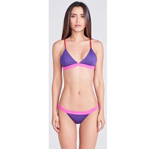 Violett/rosa/roter fester Triangel-Bikini - ELEGANCIA ROXO
