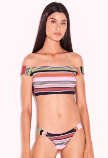 Rengarenk çizgili lüks crop top bikini - LISTRAS KITTY
